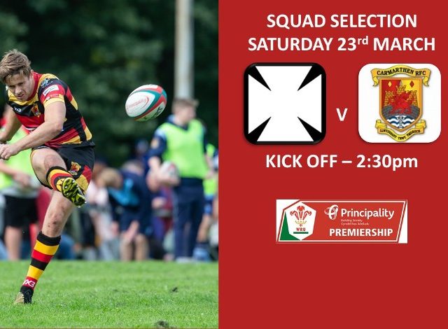 Team Selection – Neath RFC v Carmarthen Quins RFC