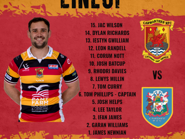 QUINS TEAM TO FACE CARDIFF RFC